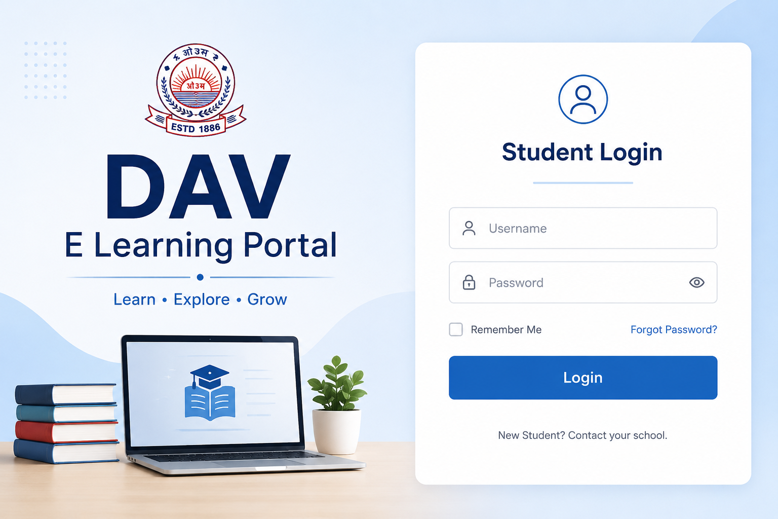 DAV E Learning Portal Student Login